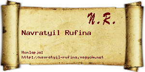 Navratyil Rufina névjegykártya